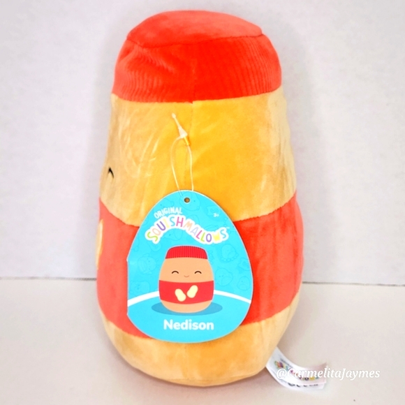 NEDISON 🥜 HTF Tan & Red Peanut Butter Jar Original Squishmallow Kelly Toy NWT - Picture 2 of 8